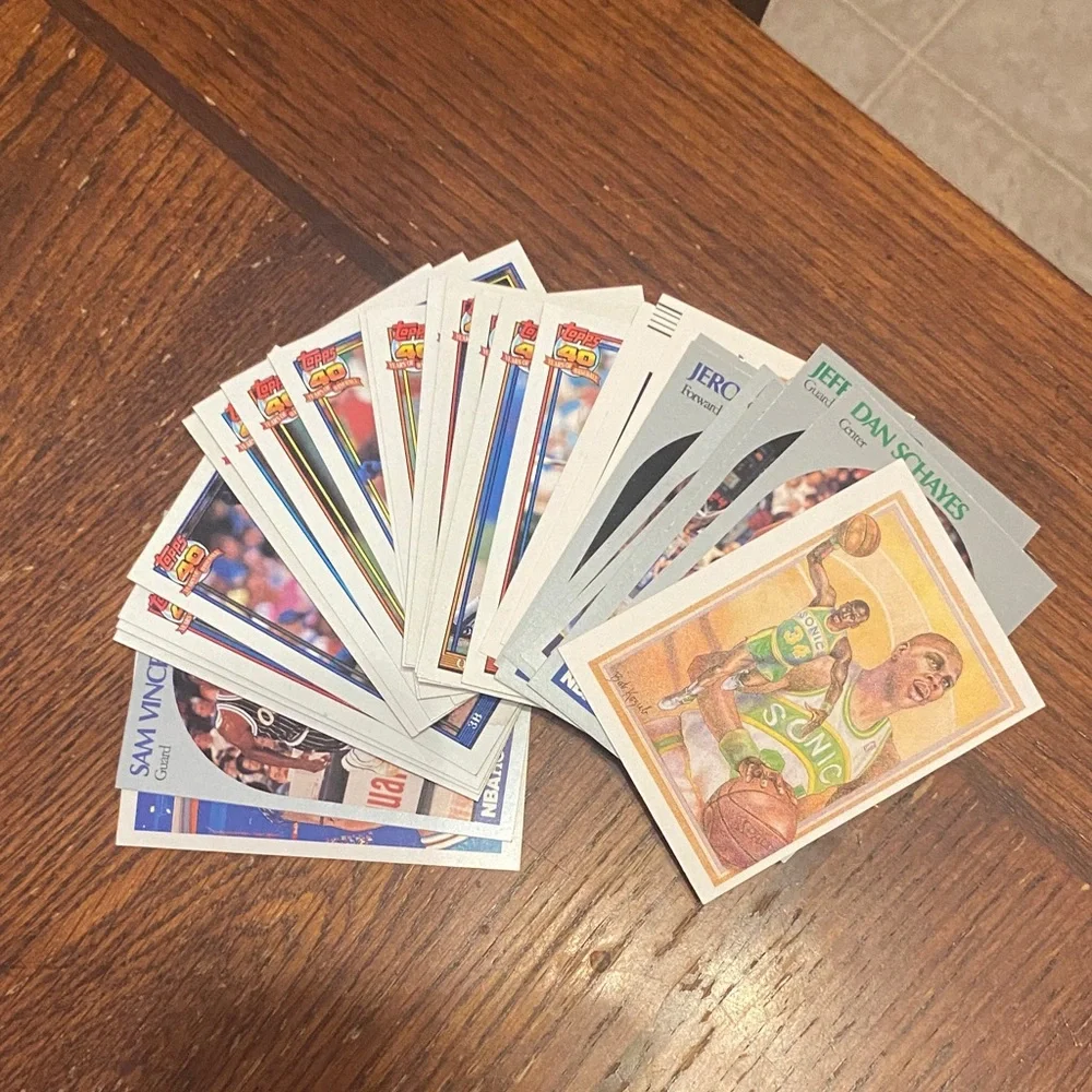 Colorful Basketball and baseball Trading Cards Set